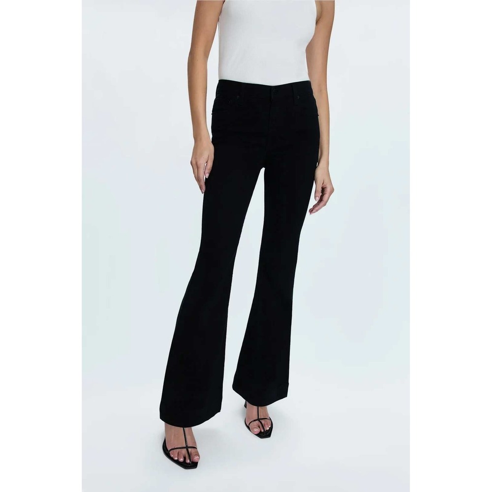 Pistola Kinsley Mid Rise Ultra Flare Jeans in Black Ink